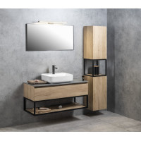 Sapho SKARA umývadlová skrinka 100x50x45cm, čierna mat/dub alabama CG009-2222