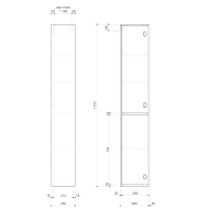 Sapho ESPACE skrinka 25x172x32cm, 1x dvierka, ľavá/pravá, biela mat ESC120-3131