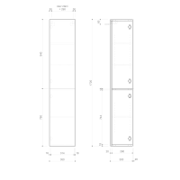 Sapho ESPACE skrinka 35x172x32cm, 2x dvierka, ľavá/pravá, biela mat ESC230-3131