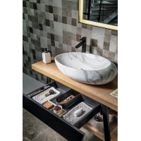 Sapho TWIGA PLUS umývadlová zásuvka 88, 5x17x43, 5cm, čierna mat VC460-3535