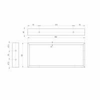 Sapho Podperná konzola 350x150x40mm, lakovaná oceľ, biela mat, 1 ks 30378