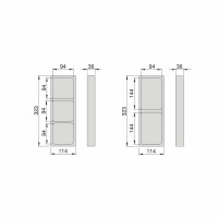 Sapho LINDO bočný organizér, sada 2ks, 114x323mm, plast, antracit LD002