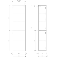 Sapho ESPACE skrinka 50x172x32cm, 2x dvierka, ľavá/pravá, borovica rustik ESC450-1616