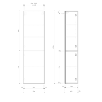 Sapho ESPACE skrinka 50x172x32cm, 2x dvierka, ľavá/pravá, čierna mat ESC450-3535