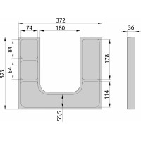 Sapho LINDO "U" organizér 372x36x323mm, plast, antracit LD001