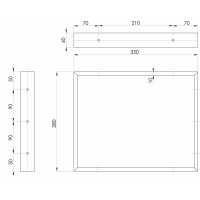 Sapho Podperná konzola 350x280x40mm, lakovaná oceľ, čierna mat, 1 ks 30375