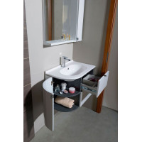 Sapho PULSE umývadlová skrinka 75x52x45 cm, pravá, biela/antracit PU076-3034