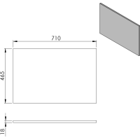 Sapho CIRASA doska DTDL 71x1, 8x46, 5cm, dub strieborný CR071-1111