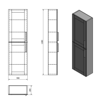 Sapho AMIA skrinka vysoká 40x140x20cm, ľavá/pravá, dub Texas AM030-2020