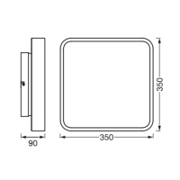 LEDVANCE ORBIS BACKLIGHT stropné svietidlo, 350x350mm, WIFI RGB+stmievateľné, 2800lm, 28W, biela AC314090055