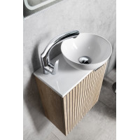 Sapho MINOR doska pod umývadlo 40x22, 5cm, batéria vpravo, liaty mramor, biela MR405