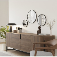 Sapho NOTION SLIM okrúhle zrkadlo v ráme ø 50cm, čierna mat NT500