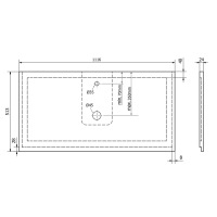 Sapho TREOS pracovná doska 1116x513 mm, rockstone, biela mat TX112-0101