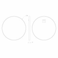 Sapho NOTION SLIM okrúhle zrkadlo v ráme ø 50cm, čierna mat NT500