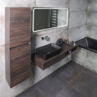 Sapho MORIAN vysoká skrinka 35x140x30cm, dub čierny MR189