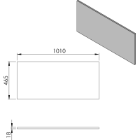 Sapho CIRASA doska DTDL 101x1, 8x46, 5cm, dub strieborný CR101-1111