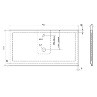 Sapho TREOS pracovná doska 766x513 mm, rockstone, biela mat TX077-0101