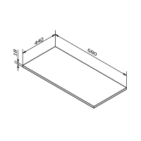 Sapho Doska DTDL 680x18x440mm, dub alabama DT068-2222