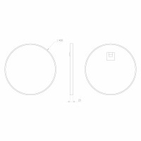 Sapho NOTION SLIM okrúhle zrkadlo v ráme ø 40cm, čierna mat NT400