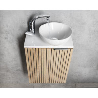 Sapho MINOR doska pod umývadlo 40x22, 5cm, batéria vpravo, liaty mramor, biela MR405