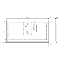 Sapho TREOS pracovná doska 966x513 mm, rockstone, biela mat TX097-0101