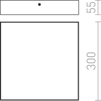 Sapho RISA stropné LED svietidlo 30W, 300x55x300mm, 230V, biela LS030B