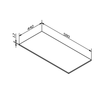 Sapho Doska Rockstone 580x12x440mm, biela mat DTR58-0101