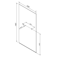 Polysan ARCHITEX LINE kalené číre sklo, 1005x1997x8mm, otvory pre poličku AL2236-D