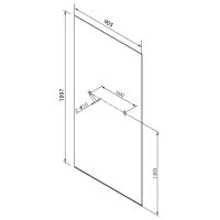 Polysan ARCHITEX LINE kalené číre sklo, 905x1997x8mm, otvory pre poličku AL2225-D