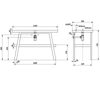 Sapho TWIGA umývadlový stolík 110x72x50 cm, čierna mat/cement VC453-110-7