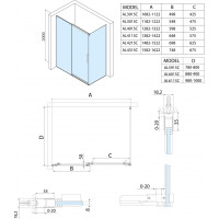 Polysan ALTIS LINE obdĺžnikový sprchovací kút 1300x900 mm, L/P variant AL4015CAL6015C