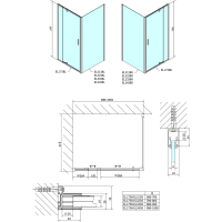 Polysan EASY LINE obdĺžnikový sprchovací kút pivot dvere 900-1000x800mm L/P variant, brick sklo EL1738EL3238
