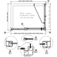 Gelco ANTIQUE obdĺžnikový sprchovací kút, 1200x1000 mm, L/R varianta GQ4212CGQ5610C
