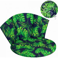 Vodeodolný vankúš do závesného kresla LUNA BIZU 60x100 cm - Monstera - tmavo modrý