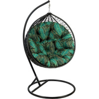 Obojstranný vodeodolný sedací vankúš do závesného kresla 130 cm - Hoyas Verde/čierny