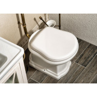 Kerasan RETRO WC sedátko Soft Close, polyester, biela/bronz 108601