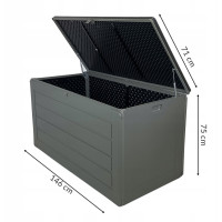 Záhradný úložný box 680 l - šedý