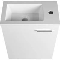 Aqualine ZOJA skrinka s umývadlom z liateho mramoru 40x22 cm, biela 51049A-01