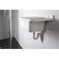 Aqualine Závesná výlevka s odkladacou plochou 50x34cm, plast, biela PI5050