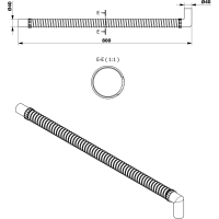 Bruckner FLEXY ohybná prepojovacia rúrka, L-80cm, koleno 40/40mm 164.321.0