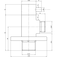 Sapho MINIMAL rohový ventil s rozetou, 1/2" x 3/8" pre teplú vodu, nerez mat MI058T