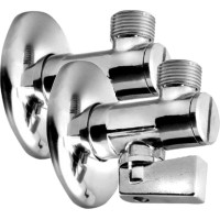 Aqualine Rohový guľový ventil 1/2"x3/8", s filtrom, pár, chróm 5312