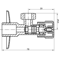 Aqualine MULTITURN rohový ventil 1/2"x3/8", pár, chróm 5316