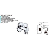 Aqualine Rohový guľový ventil 1/2"x3/8", s filtrom, pár, chróm 5312