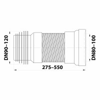 Bruckner WC roztiahnuteľné flexi dopojenie, 275-550mm 159.325.0