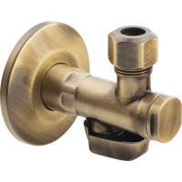 Sapho Rohový ventil s matkou, 1/2" x 3/8", bronz 2020BRO