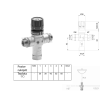 Sapho Termostatický zmiešavač, 1/2", 30-60 stupňov, spätné klapky TMT12MPM
