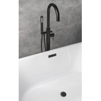 Aqualine SET krytka prepadu, vaňová výpusť 1"1/2, click-clack, čierna mat TF9005B