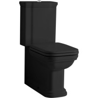 Kerasan WALDORF WC kombi, spodný/zadný odpad, čierna-chróm WCSET25-WALDORF