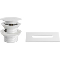 Aqualine SET krytka prepadu, vaňová výpusť 1"1/2, click-clack, biela lesk TF9005W